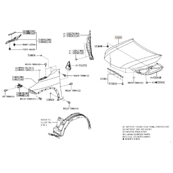 Capo Toyota Fortuner 15-22 53301-KK031