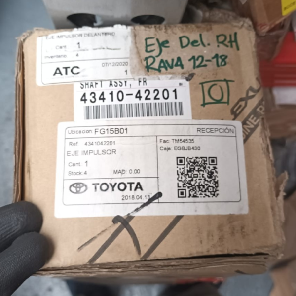 EJE DELANTERO DERECHO TOYOTA RAV4 12-18 43410-42201