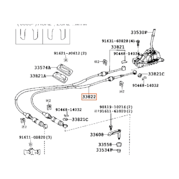 Guaya transmisión, Rav4 00-05 33822-42040