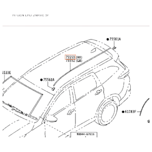 Moldura de techo Toyota Rush 17-24 75551-BZ160
