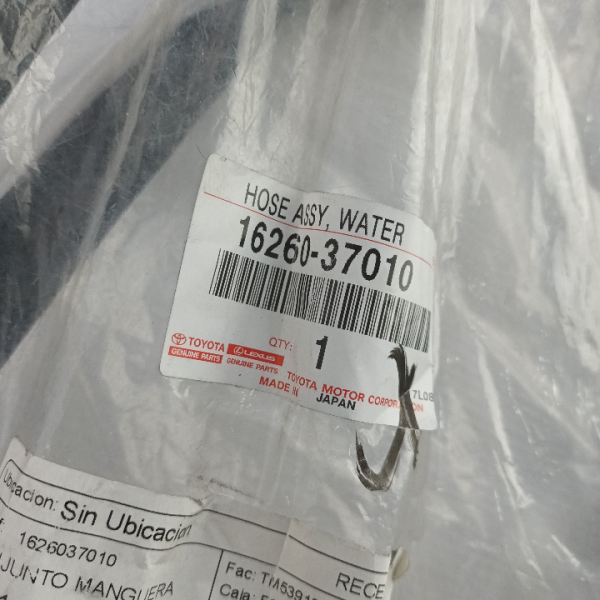 Manguera By Pass agua N5 Toyota Corolla 13-24 16260-37010
