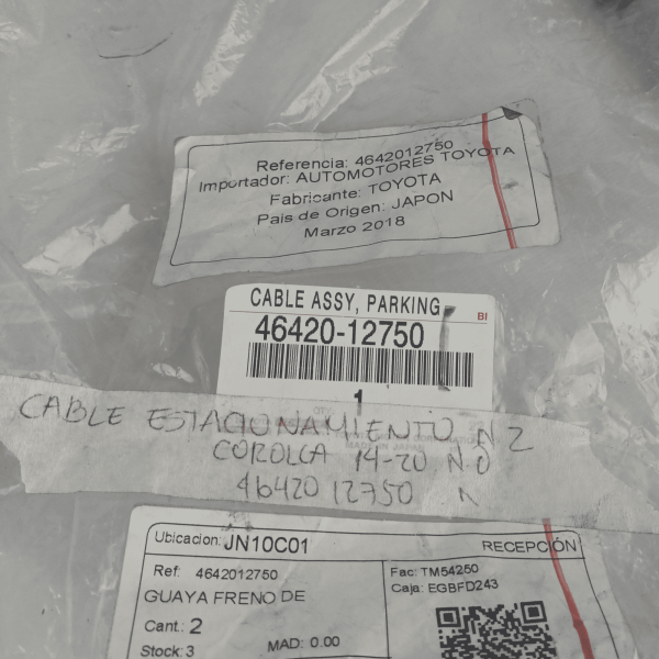Guaya freno de mano Toyota Corolla 14-20 46420-12750